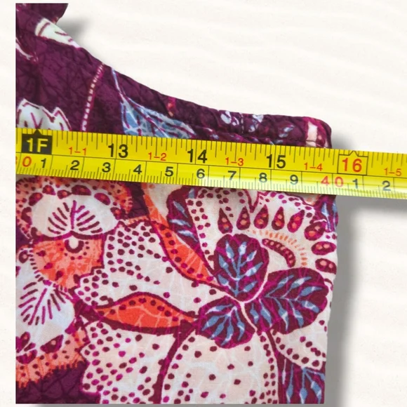 Old Navy Merlot Purple Floral Tiered Sun Dress W/ Pockets !Size Size S Women - Picture 9 of 10